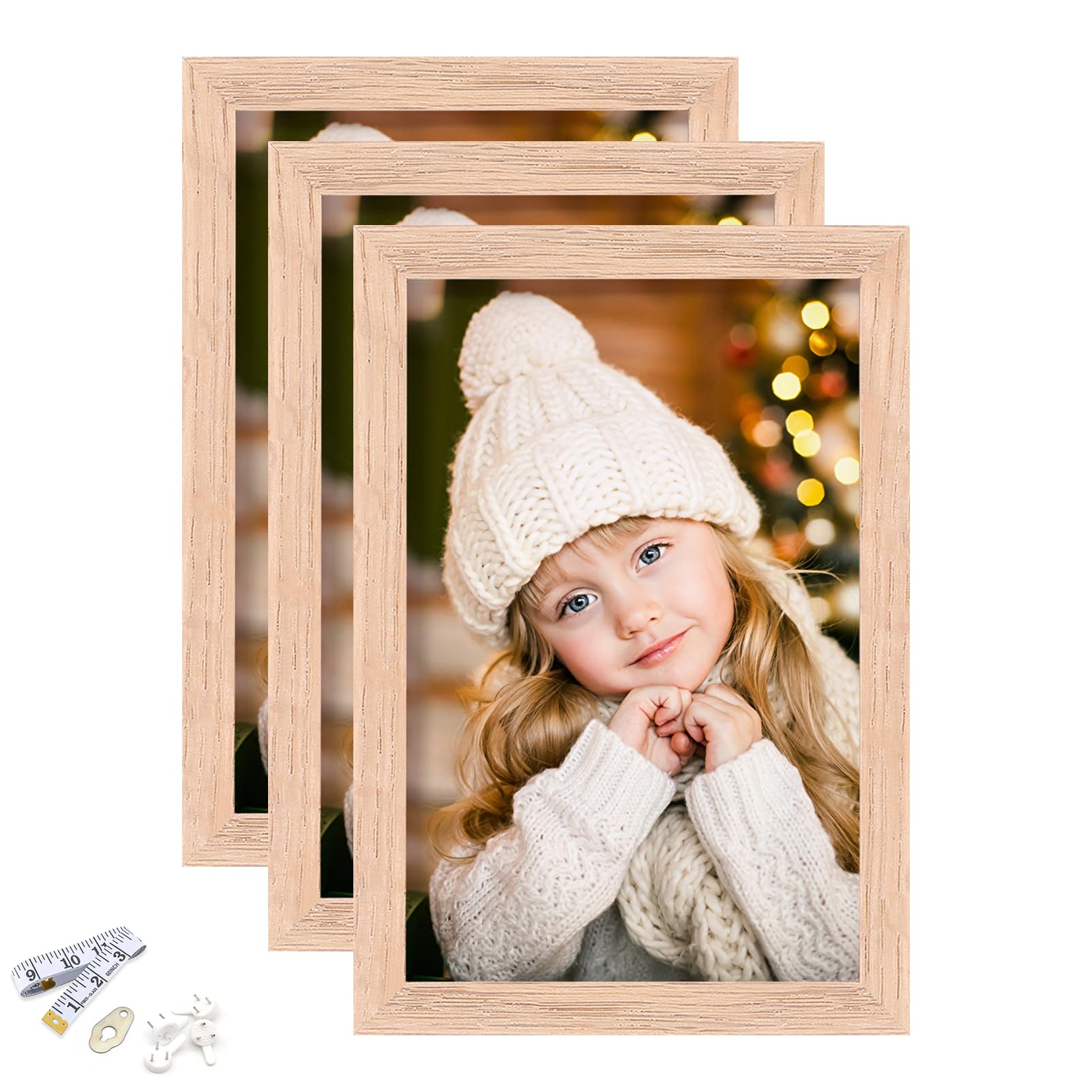 Amazon.com - ATOBART 4x6 Picture Frame, OAK Wood Photo Frame with